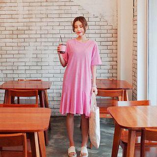 Short-sleeve A-line T-shirt Dress