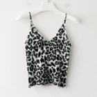 Leopard Pattern Knitted Camisole Top
