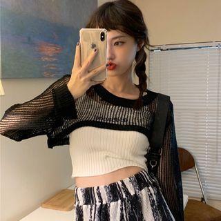 Cropped Camisole Top / Mesh Shrug