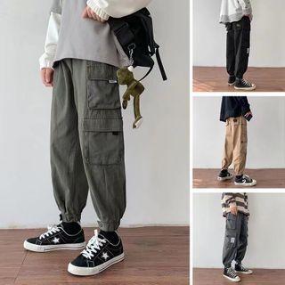 Gathered Cuff Harem Cropped Pants