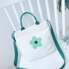 Flower Printed Two-way Canvas Tote