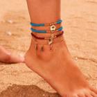 Set Of 3: Beaded Anklet 8952 - One Size