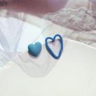 Heart Stud Earring 1 Pair - Heart Stud Earring - One Size