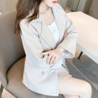 Set: Double Breasted Blazer + Mini Wrap Skirt