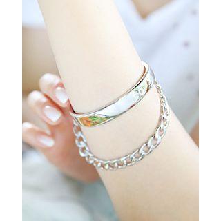 Layered Metallic Chain Bracelet