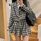 Houndstooth Jacket / A-line Skirt / Shirt