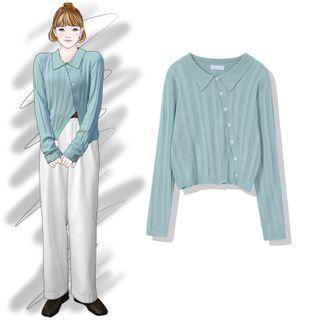 Pol-neck Asymmetric Cardigan