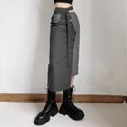 Cutout Asymmetrical Midi Skirt