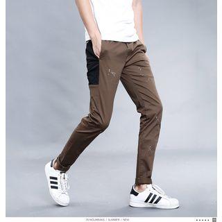 Color Panel Drawstring Pants