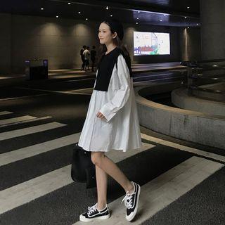Mock Two-piece Tunic As Shown In Figure - One Size