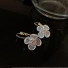 Flower Rhinestone Faux Pearl Dangle Earring 1 Pair - Gold - One Size