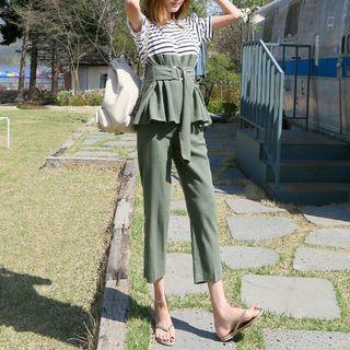 Set: Striped Panel Top + Pants