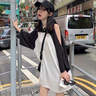 Long-sleeve Cold-shoulder Raglan T-shirt