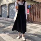 Plain Long-sleeve T-shirt / Strappy Midi Dress