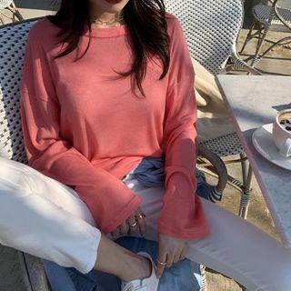 Drop-shoulder Woolen T-shirt