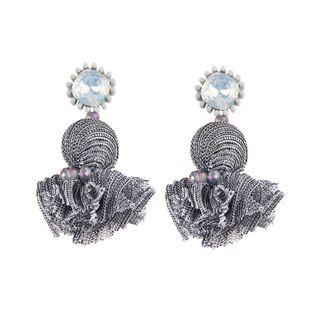 Fabric Ball Dangle Earring