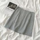 Houndstooth A-line Skirt White - One Size