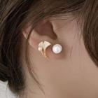 Ginkgo Ear Cuff Earring 1 Pair - Gold - One Size