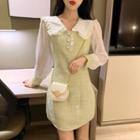 Peter-pan-collar A-line Mesh Dress