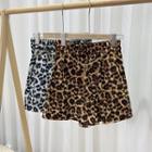 Leopard Print Chain Wide-leg Shorts