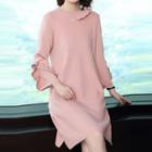 Frill-trim Mini Sweater Dress