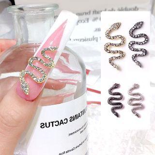 Set Of 2: Snake Rhinestone Nail Art Decoration
