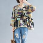 Print Round-neck Long-sleeve Shirt Color - L