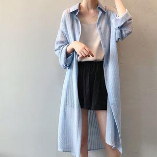 3/4-sleeve Midi Shirt / Shirt Dress