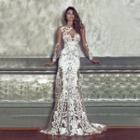 Long Sleeve Lace Evening Gown