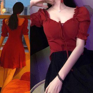 Puff-sleeve Top / A-line Dress