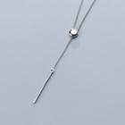 925 Sterling Silver Bar Pendant Y Necklace As Shown In Figure - One Size
