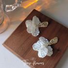Petal Acrylic Fringed Earring 1 Pair - B-210 - White - One Size