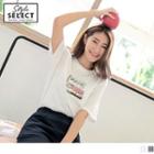 Eye-shadow Printed Short-sleeve T-shirt