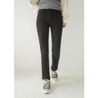 Tall Size Slit-hem Straight-cut Pants