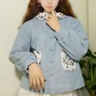 Floral Print Collar Buttoned Jacket