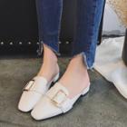 Square Buckled Mules