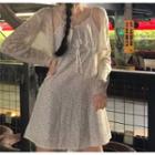 Sheer Jacket / Spaghetti Strap Floral Dress