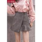Striped Ruffle Hem Mini A-line Skirt