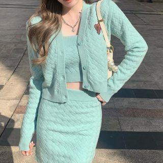 Cropped Cardigan / Camisole Top / Skirt