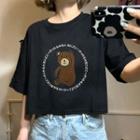 Print Short Sleeve Crop T-shirt