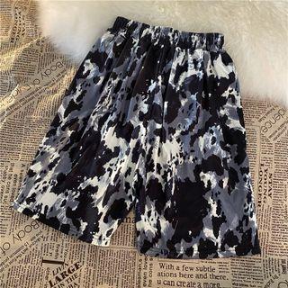 Elastic Waist Printed Shorts