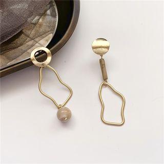 Non-matching Irregular Alloy Hoop Dangle Earring 1 Pair - Stud Earring - One Size