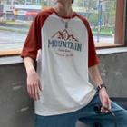 Mountain Print Raglan Short-sleeve T-shirt