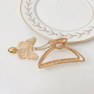 Butterfly Alloy Hair Clamp 01 - Gold - One Size