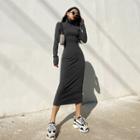Cowl-neck Slim-fit Midi Dress In 5 Colors