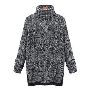 Turtleneck Melange Sweater