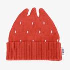 Dotted Knit Beanie Tangerine Red - One Size