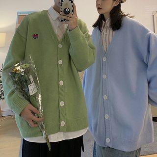 Couple Matching Heart Embroidered Cardigan