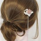 Faux Pearl Acrylic Flower Hair Clip As Shown In Figure - One Size