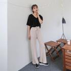 Drawstring-waist Wide-leg Knit Pants